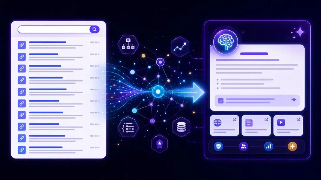 το seo αλλάζει απο 10 blue links σε AI powered περιβάλλον 