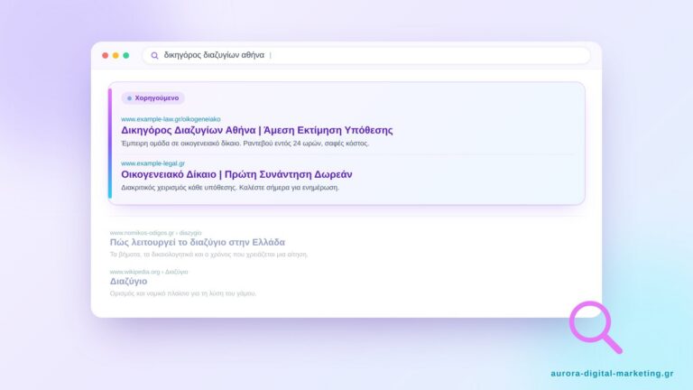 Google Ads: χορηγούμενο αποτέλεσμα στην κορυφή της αναζήτησης Google